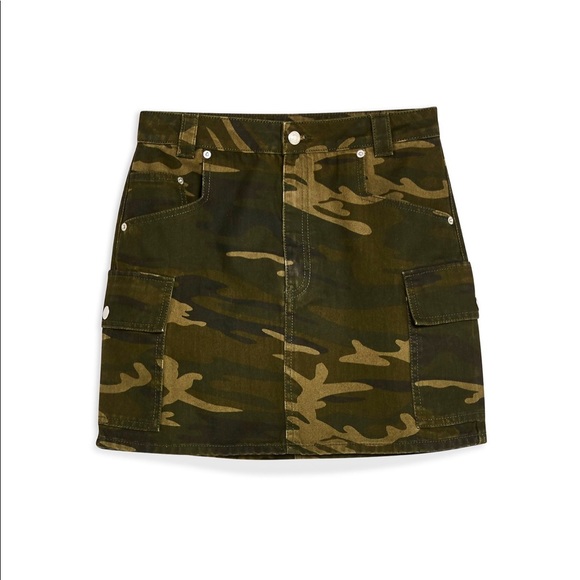 Topshop Skirts | Topshop Camo Jean 